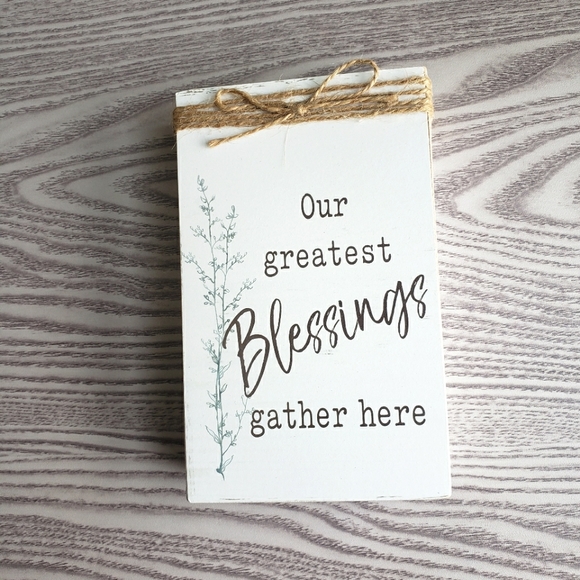 'Blessings' Wood Block Sign - Picture 2 of 2